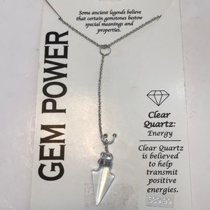 🆕 Gem Power Clear Quartz Wrapped Dagger w Chain
